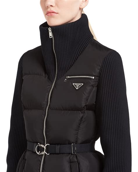 prada coat womens with fur hood|prada puffer coat women's.